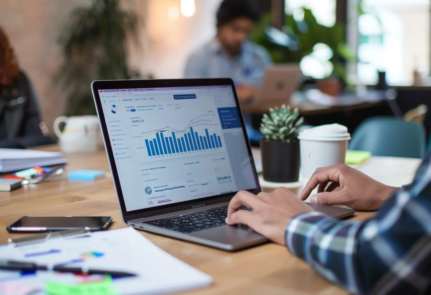 AI CRM dashboard Marketing office