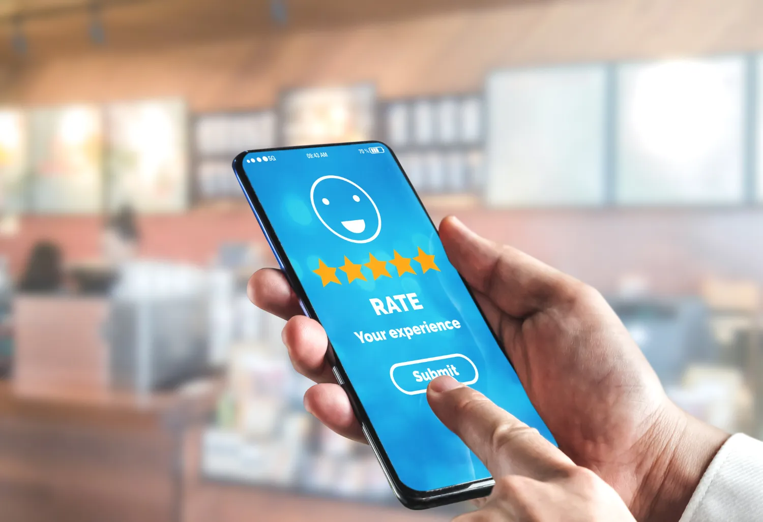 Close shot of Customer review management system Marketing office